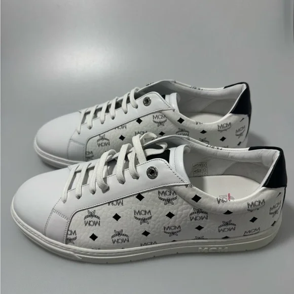 MCM Terrain Low Top Sneakers White Black Men’s Size EU 45/US 12